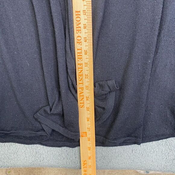 Eileen Fisher Cardigan 100% Merino Wool Italian Yarn Size M Open Front Black - Picture 11 of 12